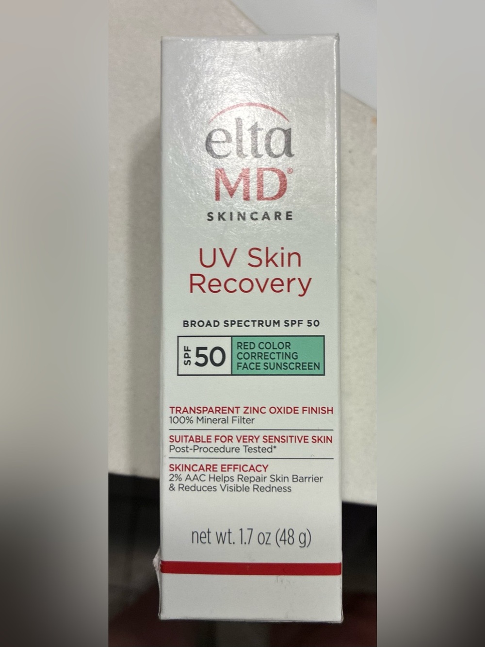 EltaMD UV Skin Recovery SPF 50 Red Color Correcting Face Sunscreen NEW